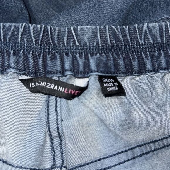 Isaac Mizrahi Live Womens Denim Jeans 20W Elastic Waist Mid-Rise Straight Leg Co - Picture 4 of 9